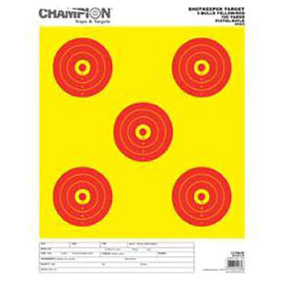 Targets Champion Traps&Targets PAP M90 CHAMP SHOTKEEPER 5 BULLS YELLOW LARGE 12PK (12) • Model: PAP M90